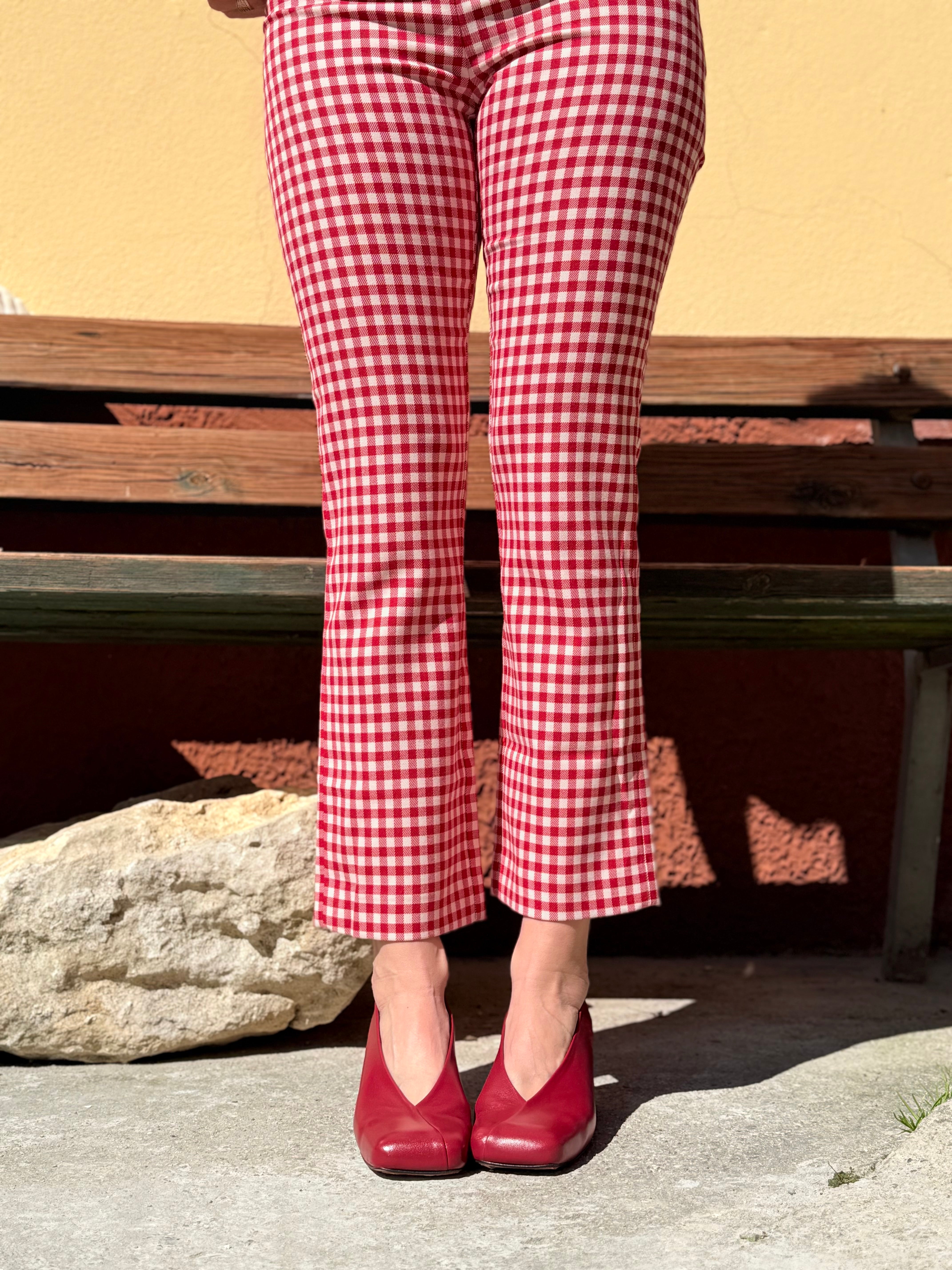 Image of Jappo Cherry chanel in nappa ciliegia tacco 6 artigianale Lagattaconglistivali