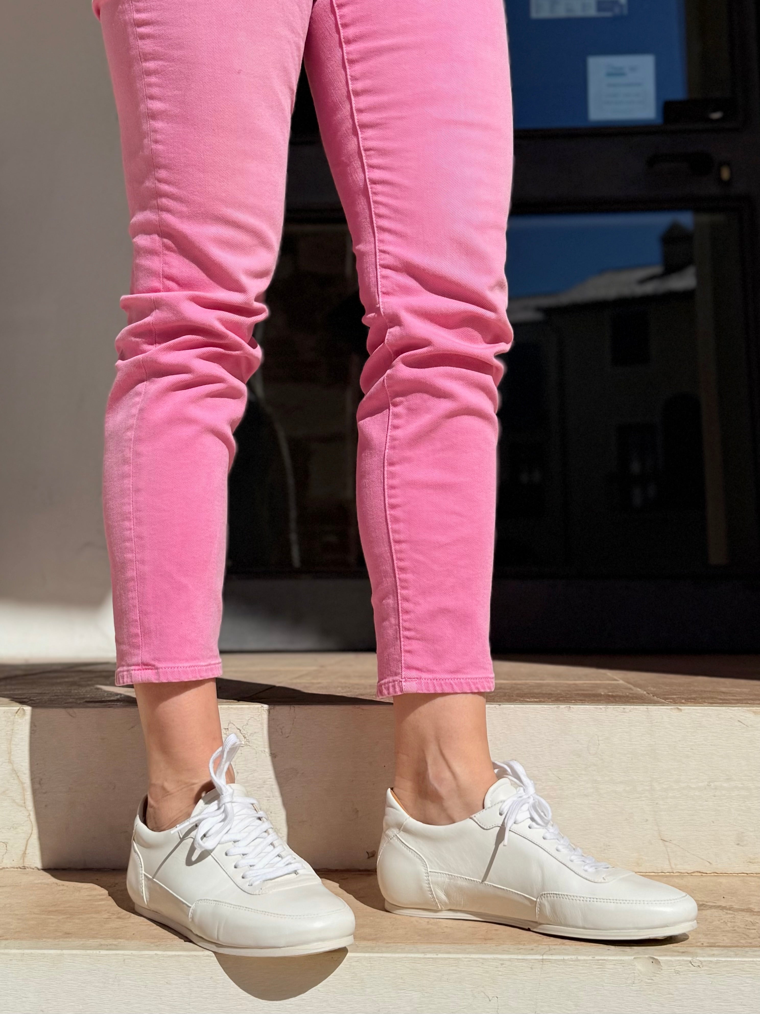 Image of Miuccia Milk sneakers in nappa bianca artigianale lagattaconglistivali