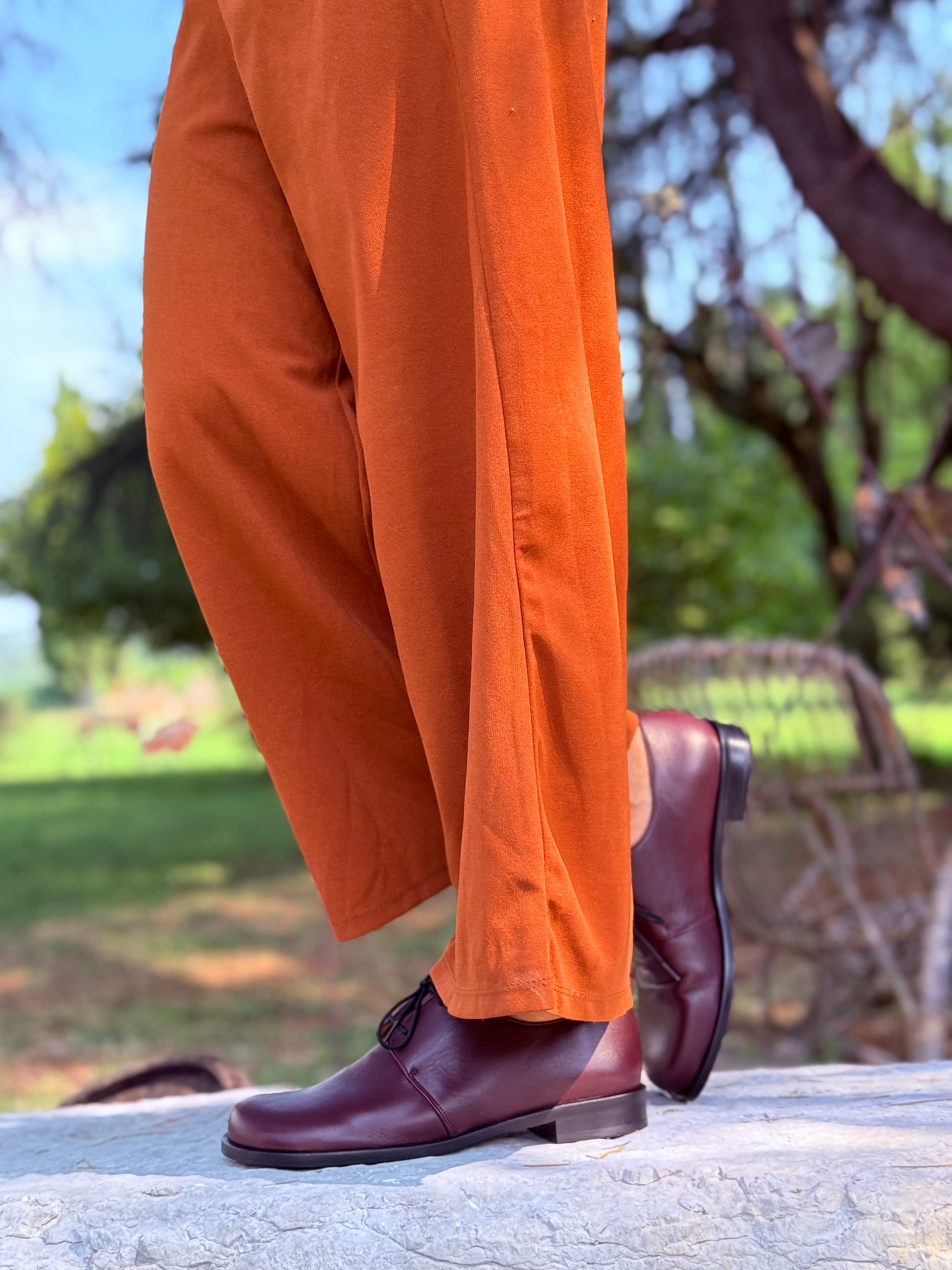 Image of Beagle Wine scarpa bassa allacciata in nappa bordeaux tacco 2 cm artigianale