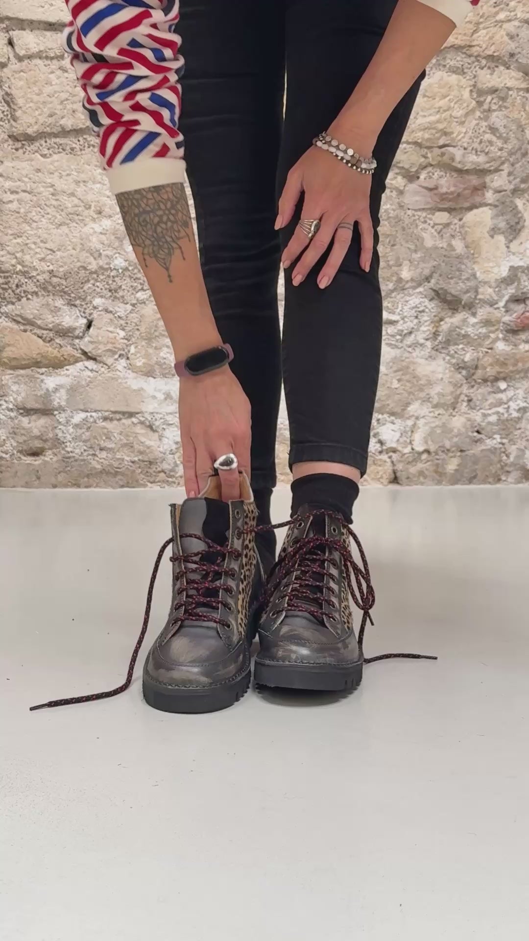 Stelvio Pony Black sneakers in vitello abrasivato e cavallino artigianale toscana