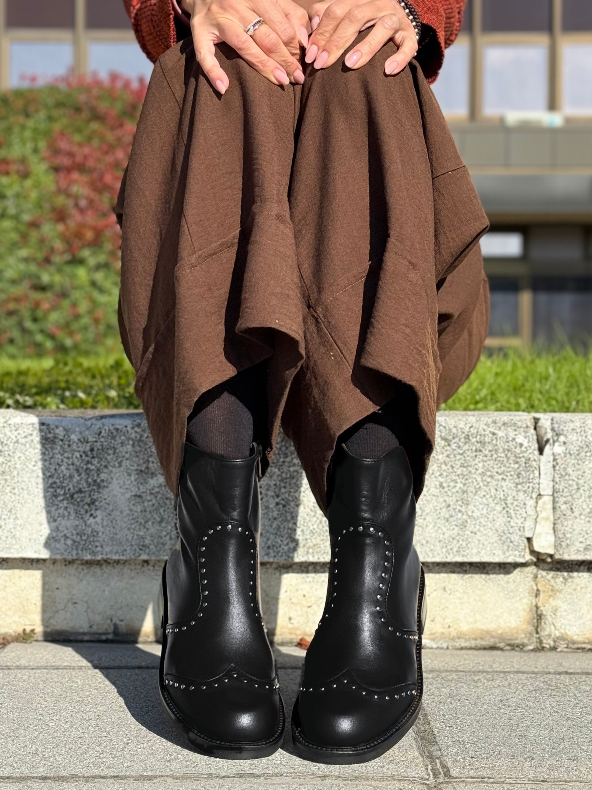 Image of Lord Black stivaletto in vitello nero tacco 3 lav. artigianale toscana